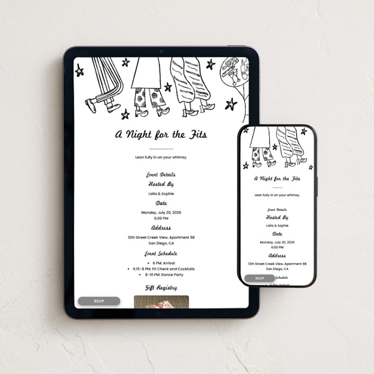 "A Night for the Fits" - Online Birthday Invitations in Cloud by The Fig Studio - Mobile + desktop layout