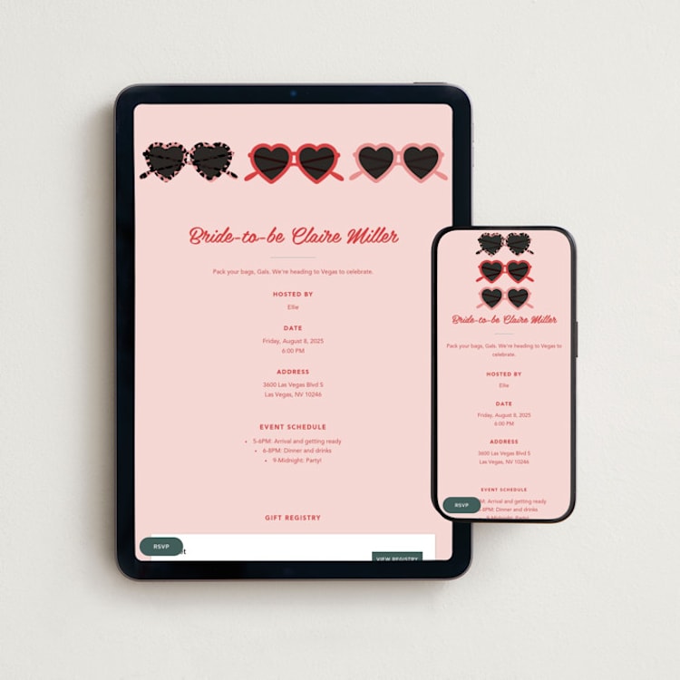 "Bride Tribe" - Online Bachelorette Party Invitations in Rose by Hudson meet Rose - Mobile + desktop layout
