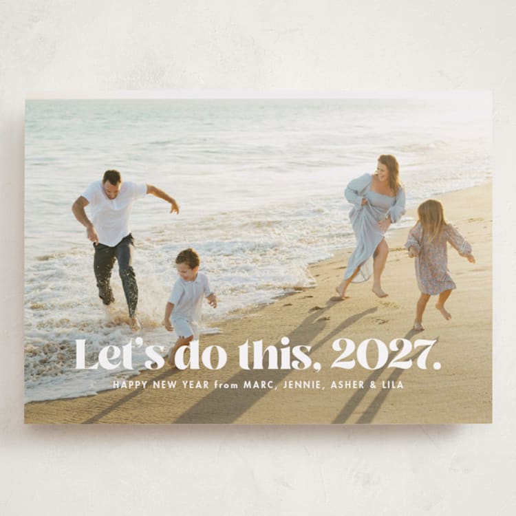 "Let's do this" - Holiday Cards in Snow by Lea Delaveris - Front
