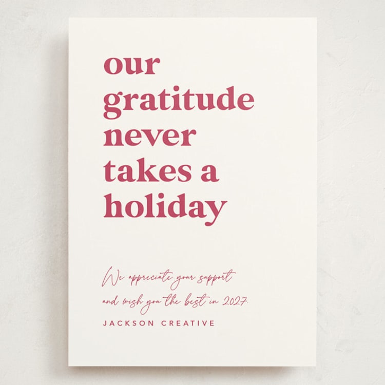 "Always Grateful" - Holiday Cards in Sugar Plum by Louise Kay - Front