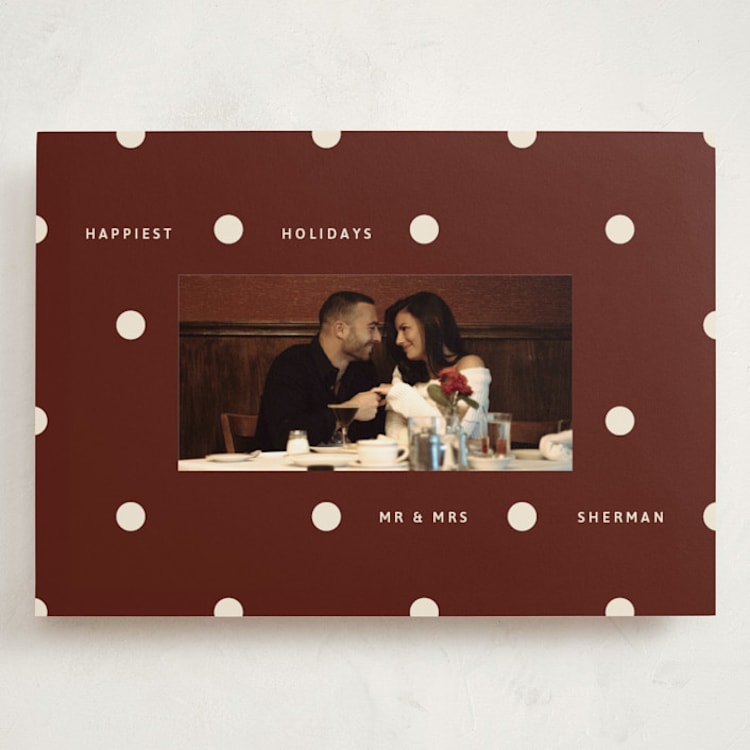 "Jingle Dot" - Holiday Cards in Mulled Wine by Inkblot Design - Front