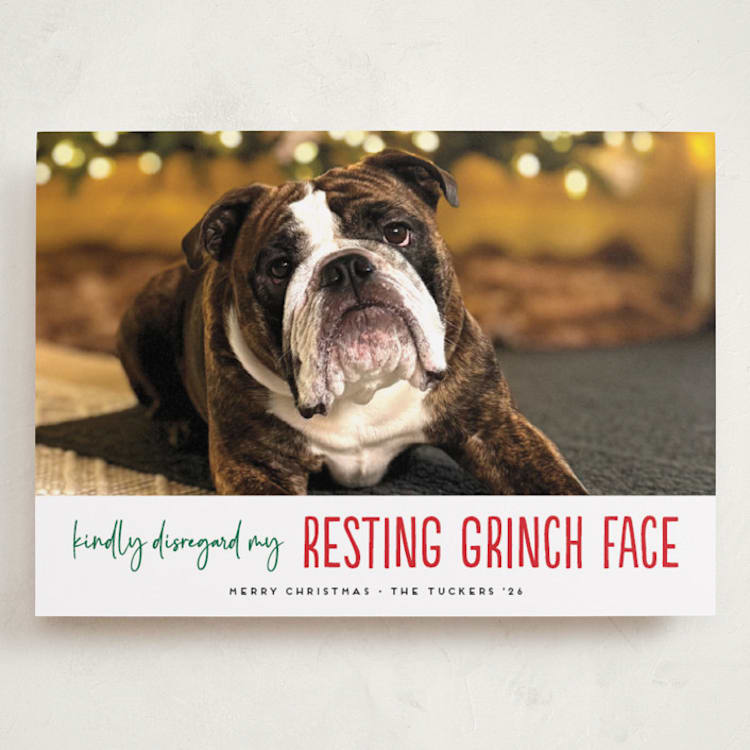 "Grinch Face" - Holiday Cards in Snowball by Erica Krystek - Front