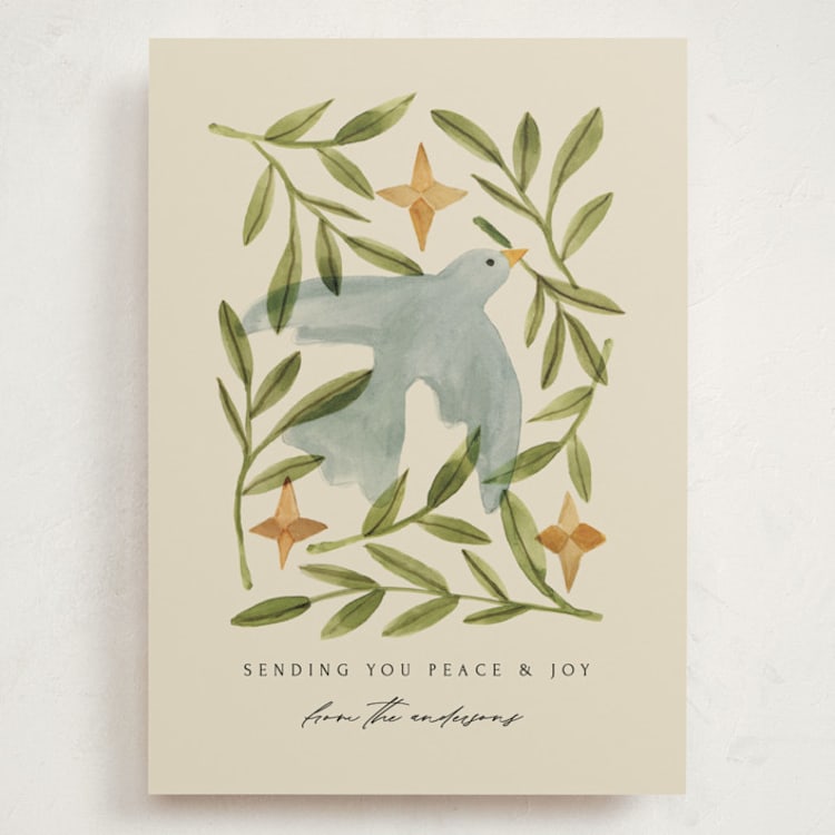"Finding the Light" - Holiday Cards in Cream by Amy Kross - Front