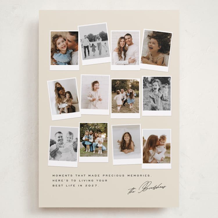 "Snapshots" - Holiday Cards in Pudding by Creo Study - Front