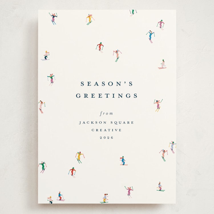 "festive skiers" - Holiday Cards in Multi by Ellen Schlegelmilch - Front