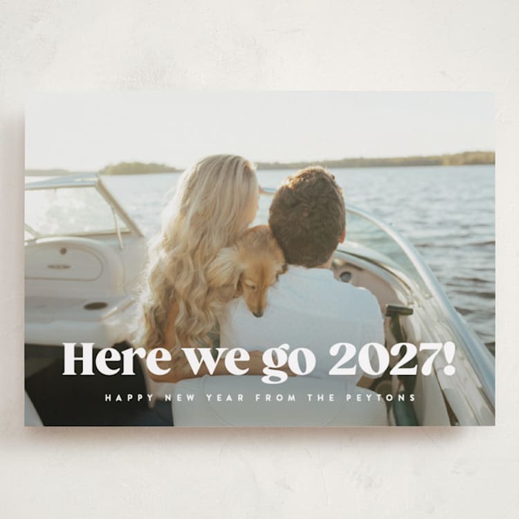 "here we go!" - Holiday Cards in Snow by Kristie Kern - Front