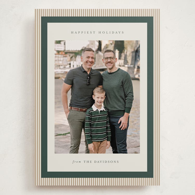 "Modern striped frame" - Holiday Cards in Forest by Jackie Crawford - Front