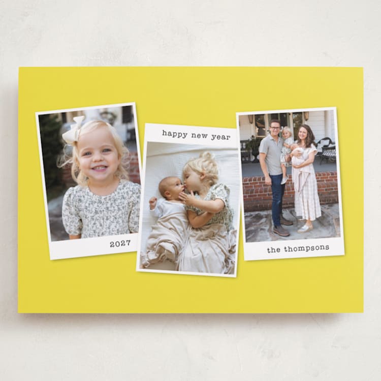 "memories x3" - Holiday Cards in Lemon by Kristen Knechtel - Front
