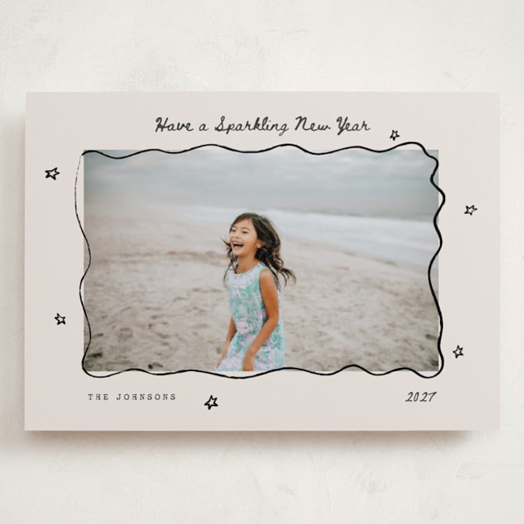 "New Year Doodles" - Holiday Cards in Ink by Mandy Lee - Front