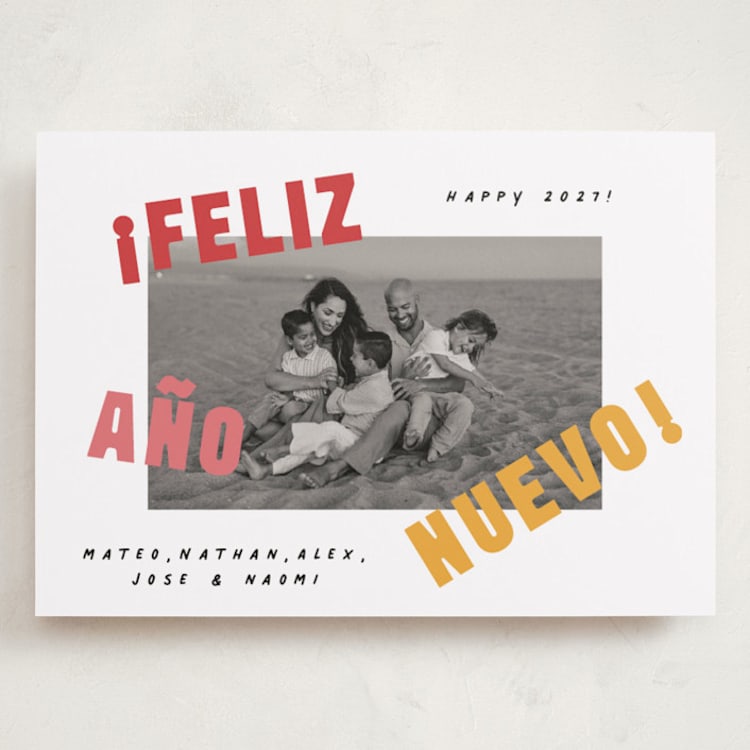 "Año Nuevo" - Holiday Cards in Sunset by Olivia Raufman - Front