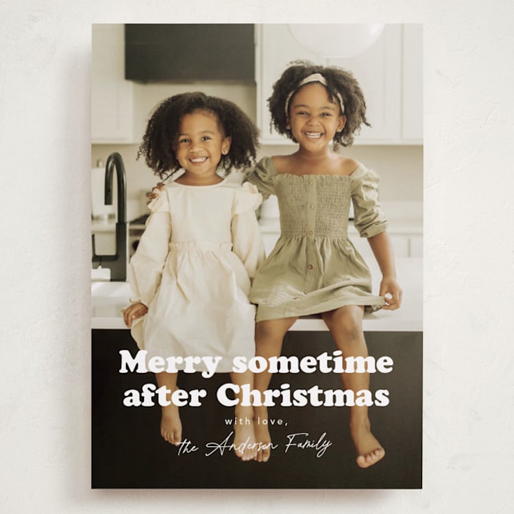 "Sometime" - Holiday Cards in Snowflake by Hudson meet Rose - Front