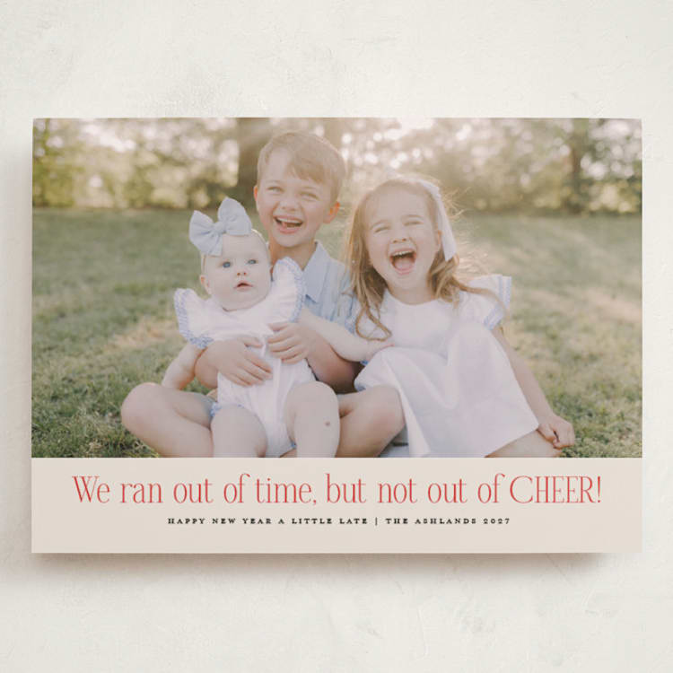 "Short on Time" - Holiday Cards in Eggnog by Erica Krystek - Front