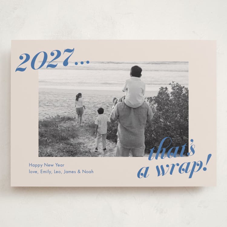 "Wrapped Up" - Holiday Cards in Lake by Megan Davis - Front