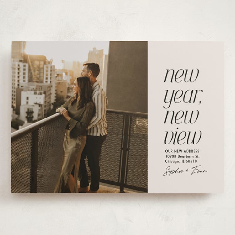 "New view" - Holiday Cards in Vanilla by Lea Delaveris - Front