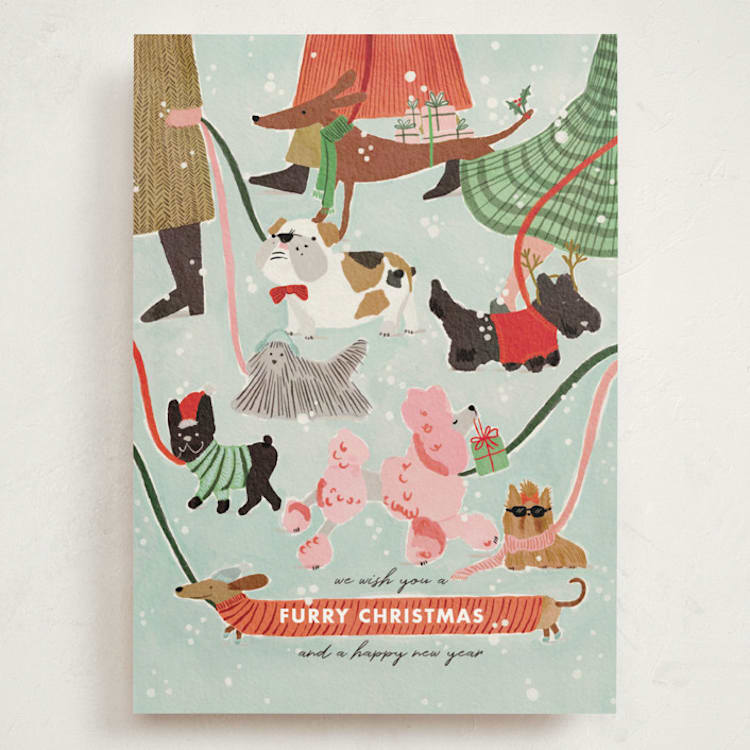 "Furry Christmas" - Holiday Cards in Winter by Menci Zaga - Front