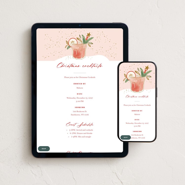"Bottle of Rum" - Online Holiday Party Invitations in Bubbly by Paper Raven Co. - Mobile + desktop layout