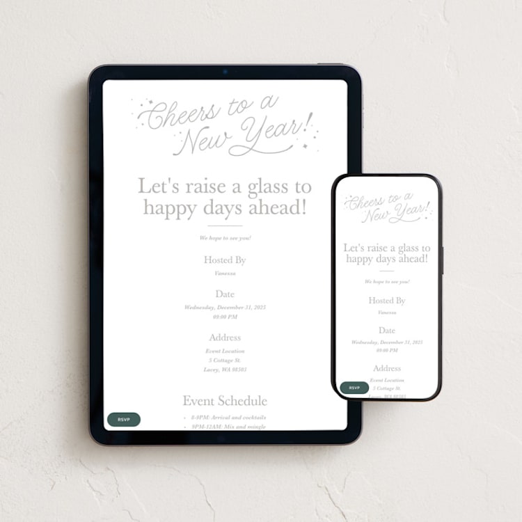 "Lively Note" - Online Holiday Party Invitations in Snow by Kate Ahn - Mobile + desktop layout