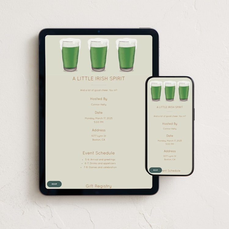"May Your Draughts Come True" - Online Holiday Party Invitations in Sage by Carolyn Kach - Mobile + desktop layout