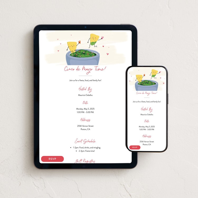 "Guac My World" - Online Holiday Party Invitations in Avocado by Pixel and Hank - Mobile + desktop layout