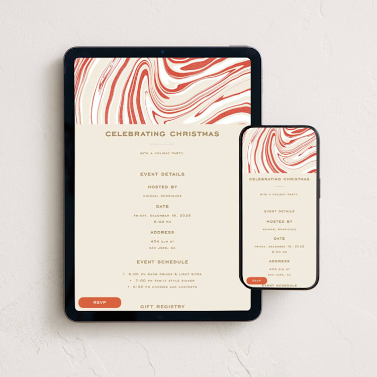 "Peppermint Flavor" - Online Holiday Party Invitations in Peppermint by Oscar and Emma - Karly Depew - Mobile + desktop layout