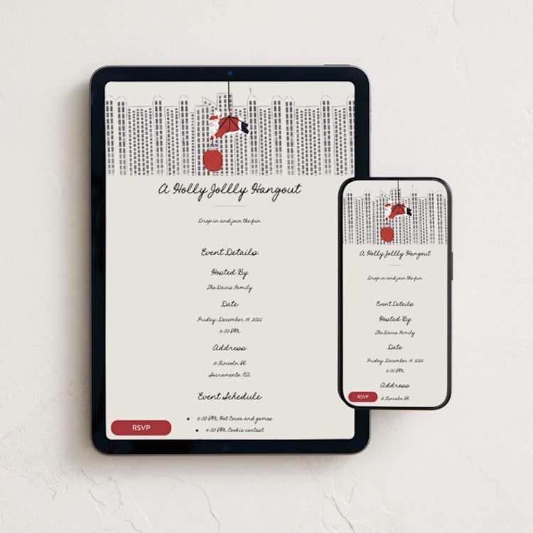 "There's always a way" - Online Holiday Party Invitations in Soot by Gwen Bedat - Mobile + desktop layout
