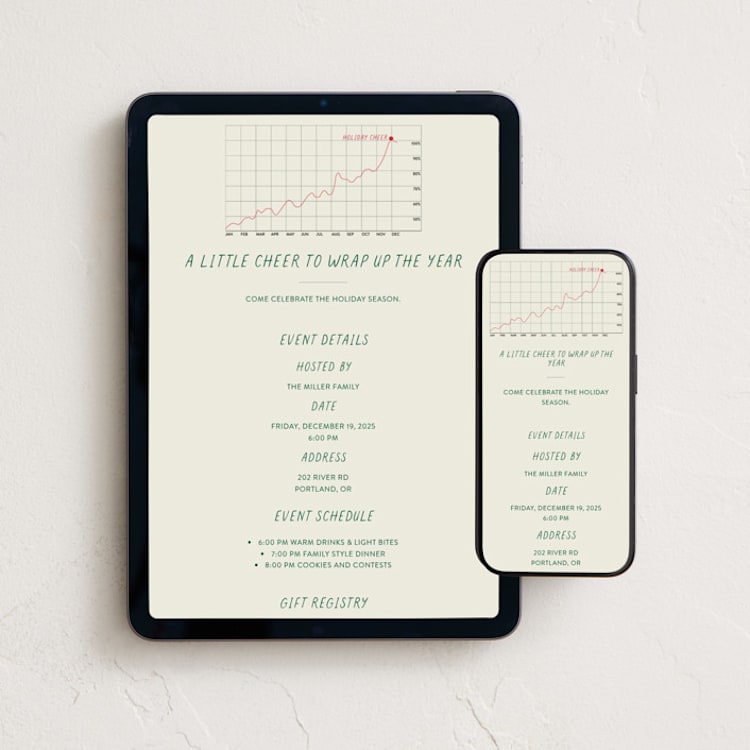 "Year of Growth" - Online Holiday Party Invitations in Holly by Sarah Hawkins Designs - Mobile + desktop layout