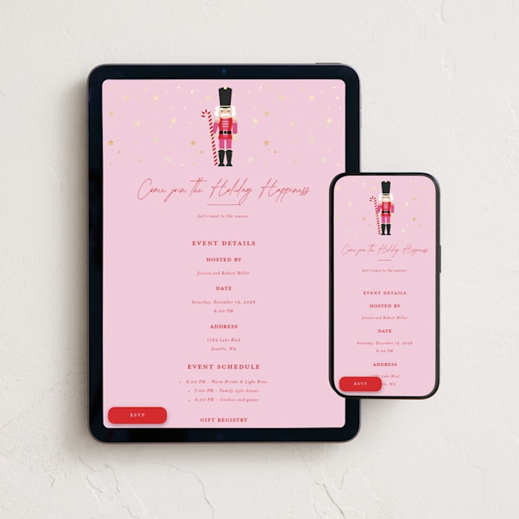 "Cracking" - Online Holiday Party Invitations in Candy by Hudson meet Rose - Mobile + desktop layout