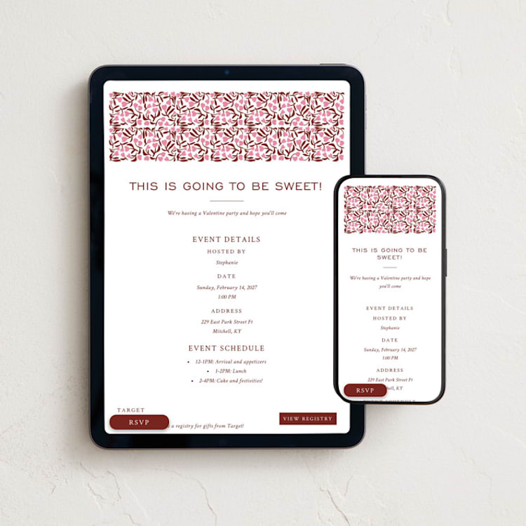 "Heart Flowers" - Online Holiday Party Invitations in Ivory by Sierra Lee - Mobile + desktop layout