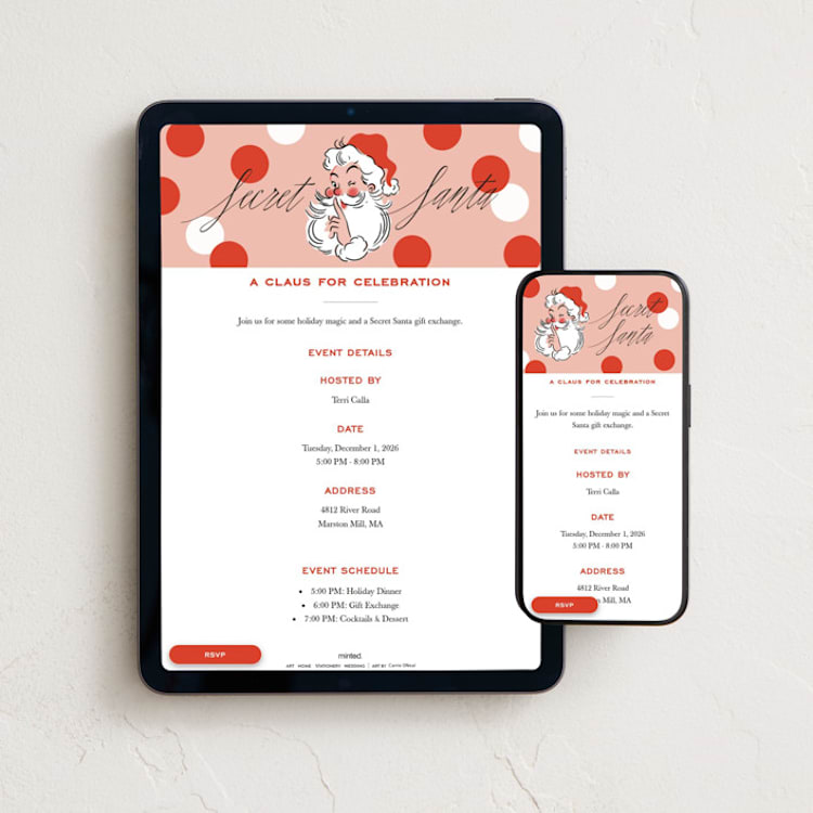 "Holiday Hush" - Online Holiday Party Invitations in Gumdrop by Carrie ONeal - Mobile + desktop layout