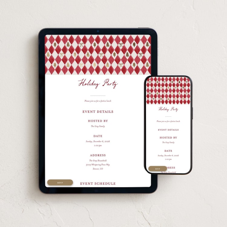 "Diamond" - Online Holiday Party Invitations in Santa by Sarah Knight - Mobile + desktop layout