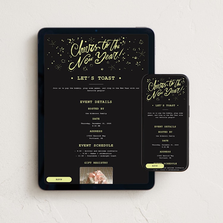 "film reel" - Online Holiday Party Invitations in Midnight by Anastasia Makarova - Mobile + desktop layout