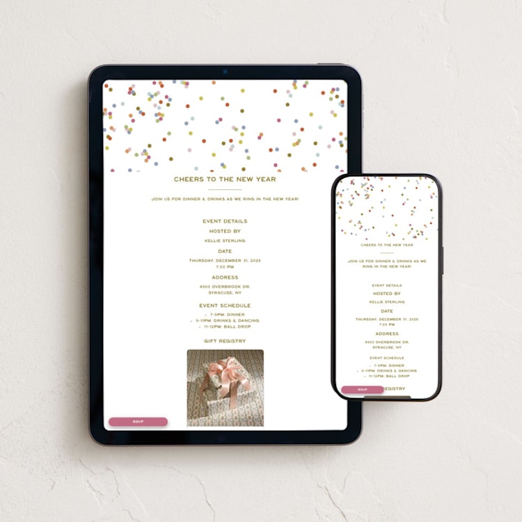 "fallen confetti" - Online Holiday Party Invitations in Gumdrop by Ellen Schlegelmilch - Mobile + desktop layout