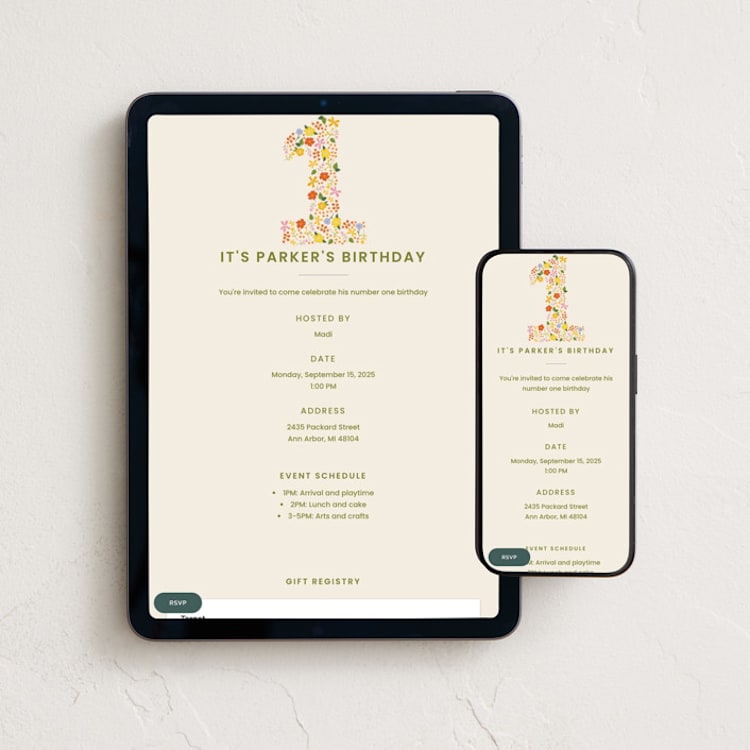 "little wildflower" - Online Kids Birthday Invitations in Vibrant by Ellen Schlegelmilch - Mobile + desktop layout
