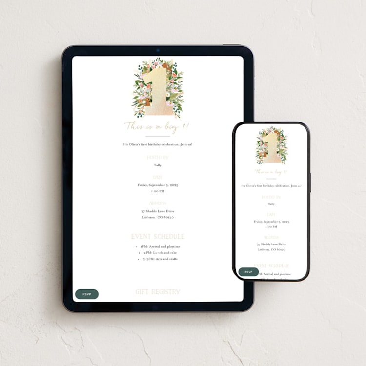 "She's A Wild One" - Online Kids Birthday Invitations in Blush by Susan Moyal - Mobile + desktop layout