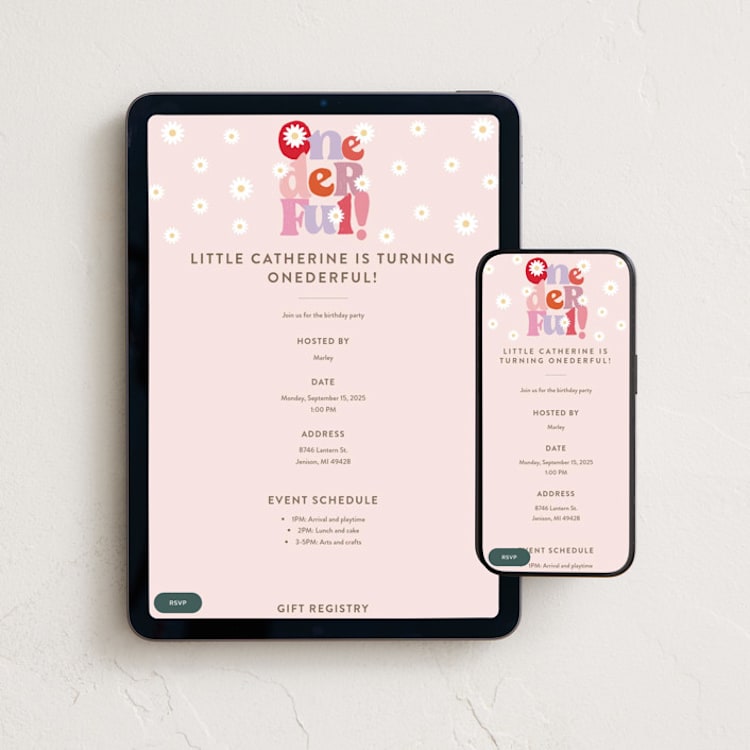 "lei" - Online Kids Birthday Invitations in Petal by chocomocacino - Mobile + desktop layout