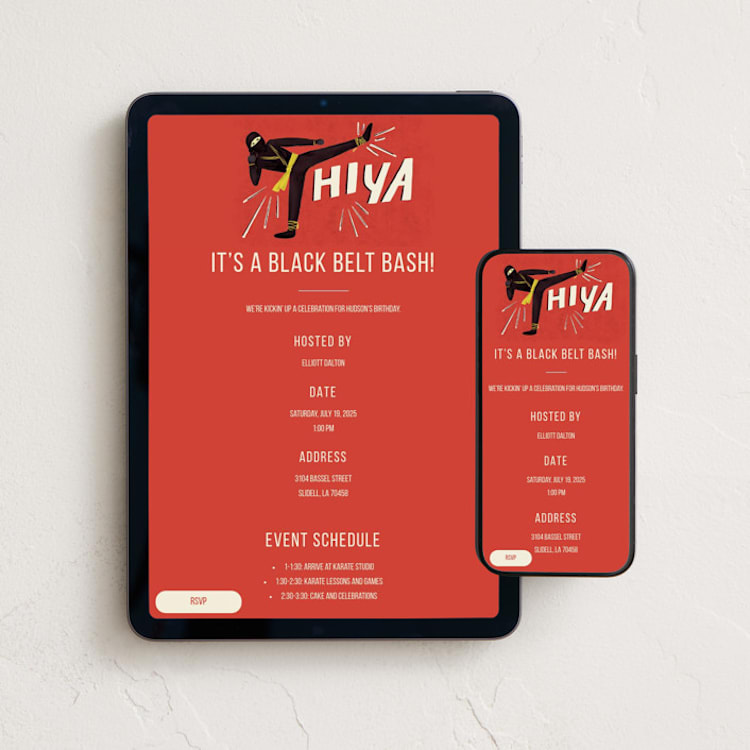 "HIYA Valentine" - Online Kids Birthday Invitations in Sunset by Shiny Penny Studio - Mobile + desktop layout