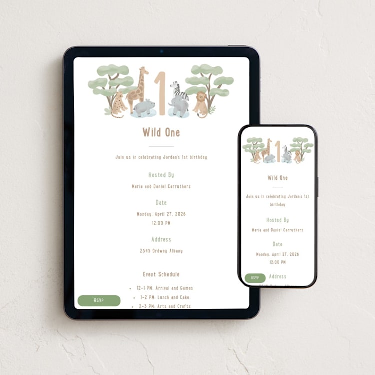 "Little Animal World" - Online Kids Birthday Invitations in Air by Jennifer Holbrook - Mobile + desktop layout