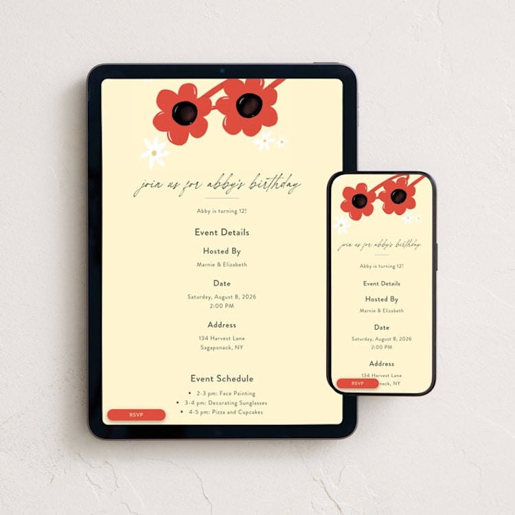 "Sunny" - Online Kids Birthday Invitations in Sunshine by Nicoletta Savod - Mobile + desktop layout