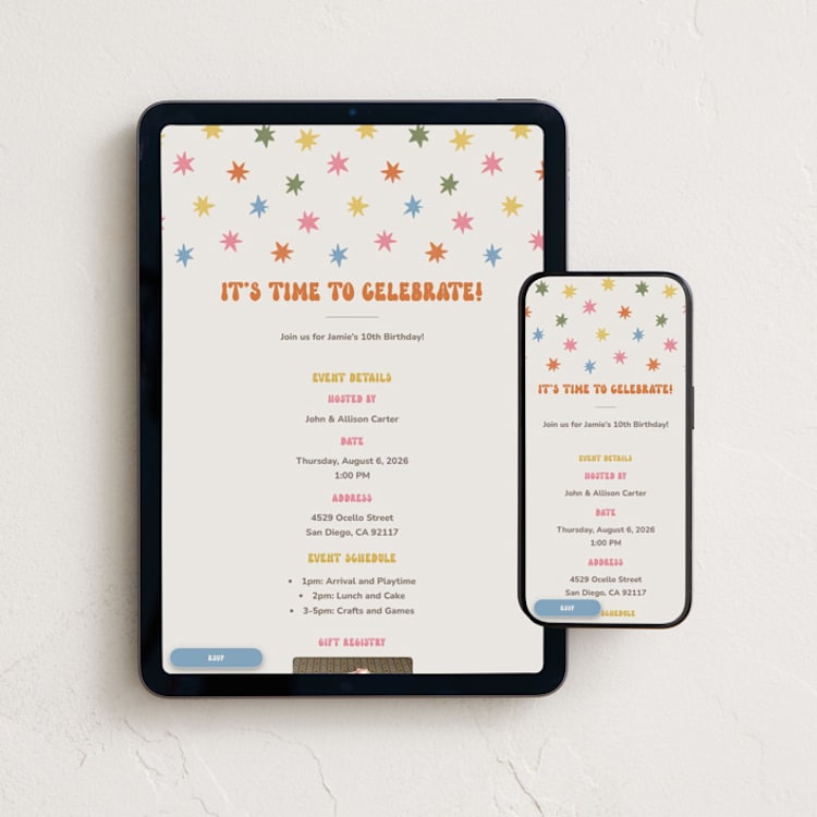 "Thank You Riso" - Online Kids Birthday Invitations in Soft Retro by Sabrina Excene - Mobile + desktop layout