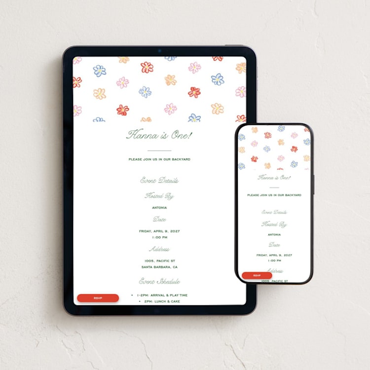 "Dilleto" - Online Kids Birthday Invitations in Garden by Pati Cascino - Mobile + desktop layout