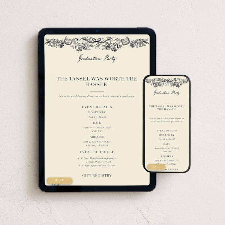 "future in bloom" - Online Party Invitations in Ink by Jamie Alexander - Mobile + desktop layout