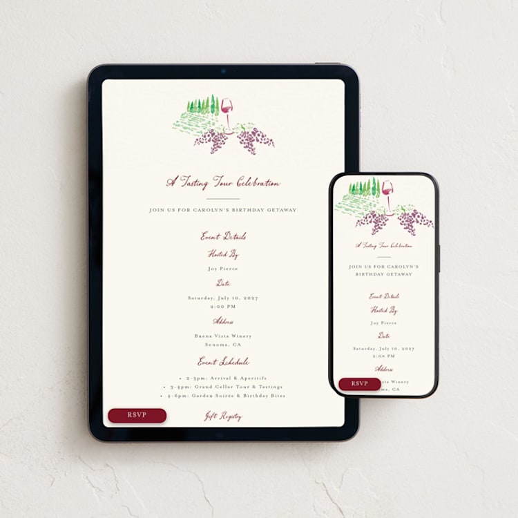 "Estate of Mind" - Online Party Invitations in Chardonnay by Sarah Rosenthal - Mobile + desktop layout