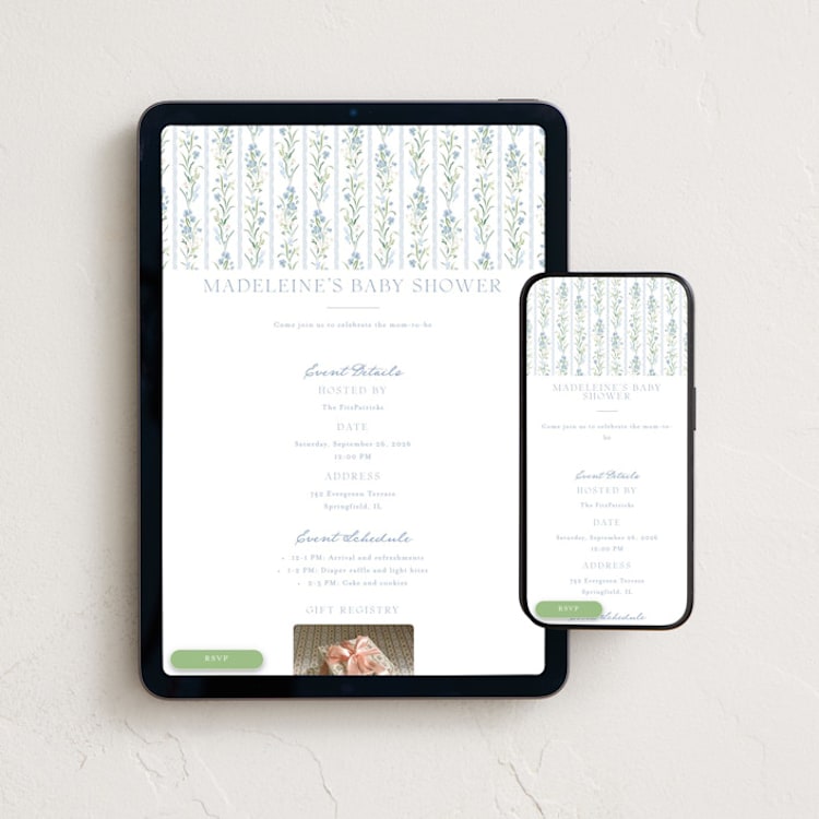 "Dorothy" - Online Party Invitations in Cornflower by Erin L. Wilson - Mobile + desktop layout