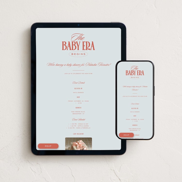"Baby era" - Online Party Invitations in Seashore by Lea Delaveris - Mobile + desktop layout