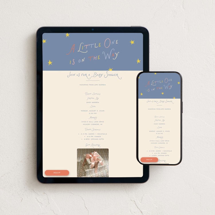 "On the way" - Online Party Invitations in Sail by Pixel and Hank - Mobile + desktop layout
