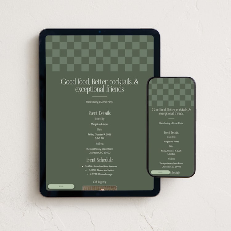 "Highlights" - Online Party Invitations in Forest by Jackie Crawford - Mobile + desktop layout