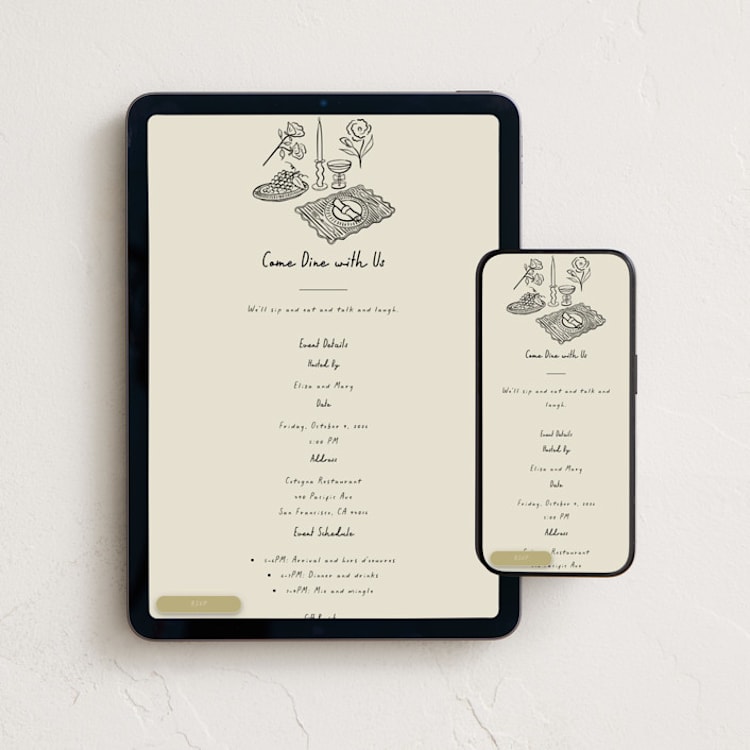 "À table!" - Online Party Invitations in Ink by Studio Suku - Mobile + desktop layout
