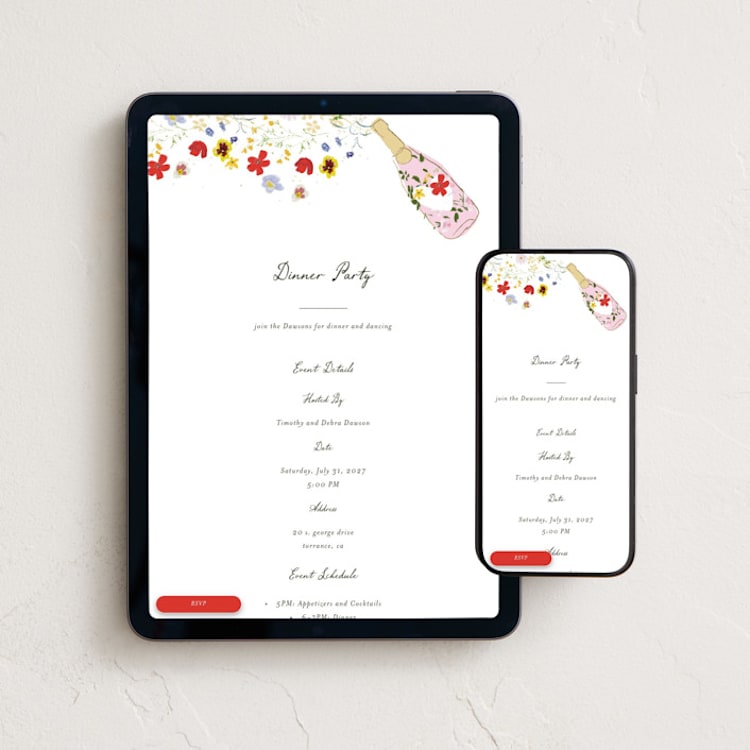 "Celebrate" - Online Party Invitations in Daiquiri by Baumbirdy - Mobile + desktop layout
