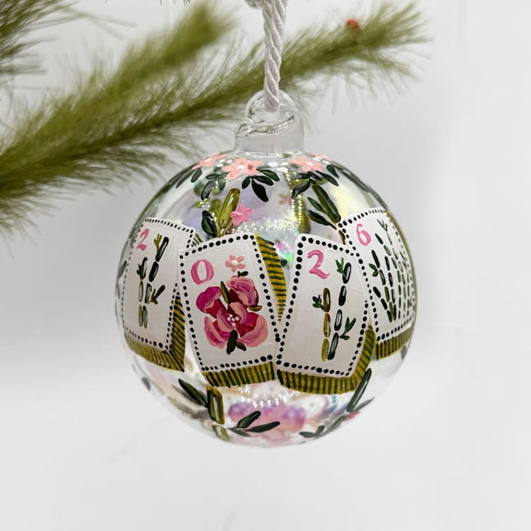 "Hand Painted Mahjong Ornament" - Ornaments in clear by Ashley Myers