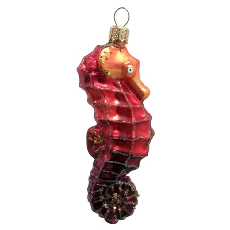 "Seahorse Polish Mouth Blown Glass Christmas Ornament Decoration" - Ornaments in multicolor by Pinnacle Peak Trading Company